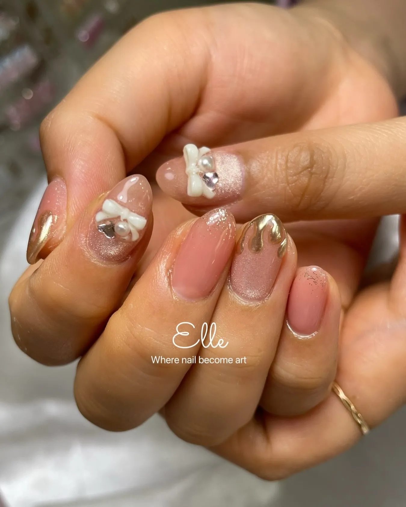 ✨ Ribbon & Gold Drips 🎀
